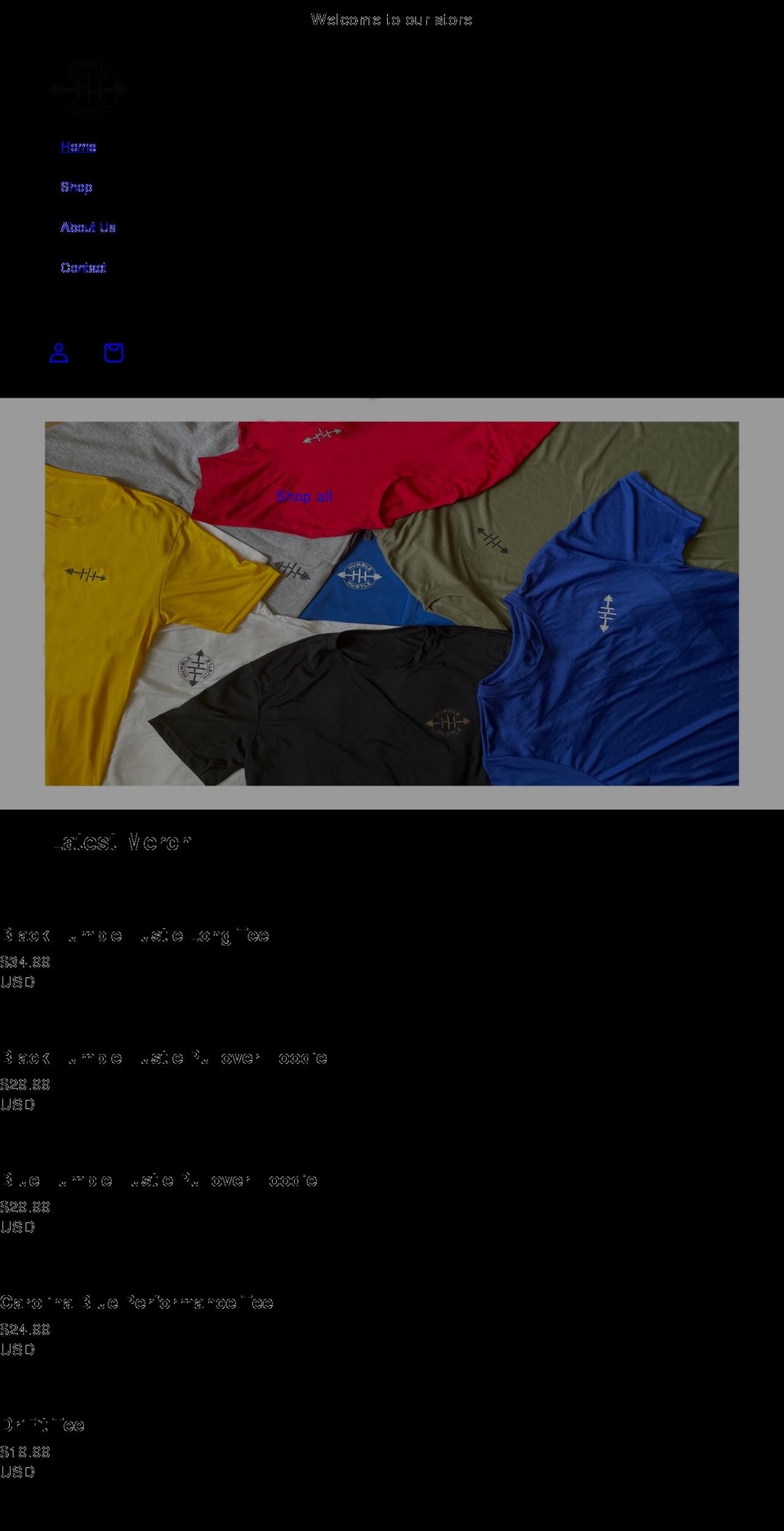 humblehustleclothing.com shopify website screenshot