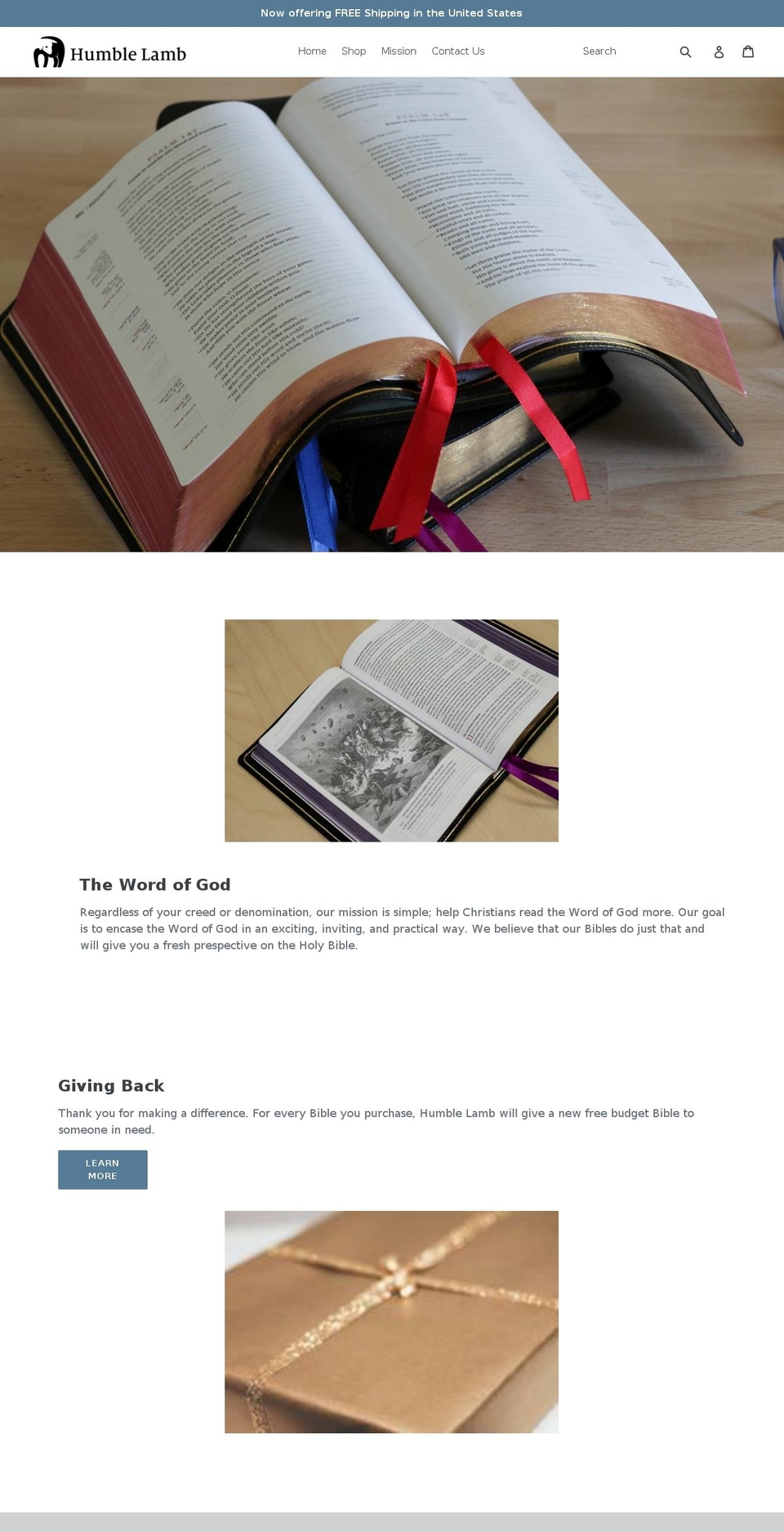 humblelamb.com shopify website screenshot