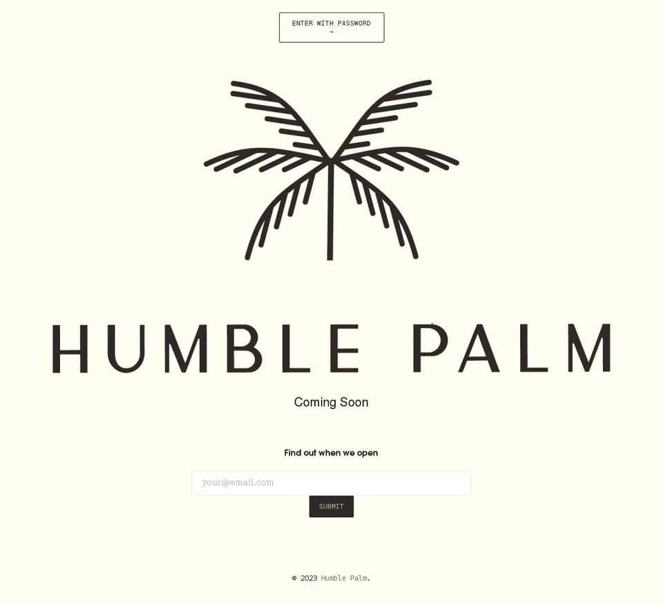humblepalm.com shopify website screenshot