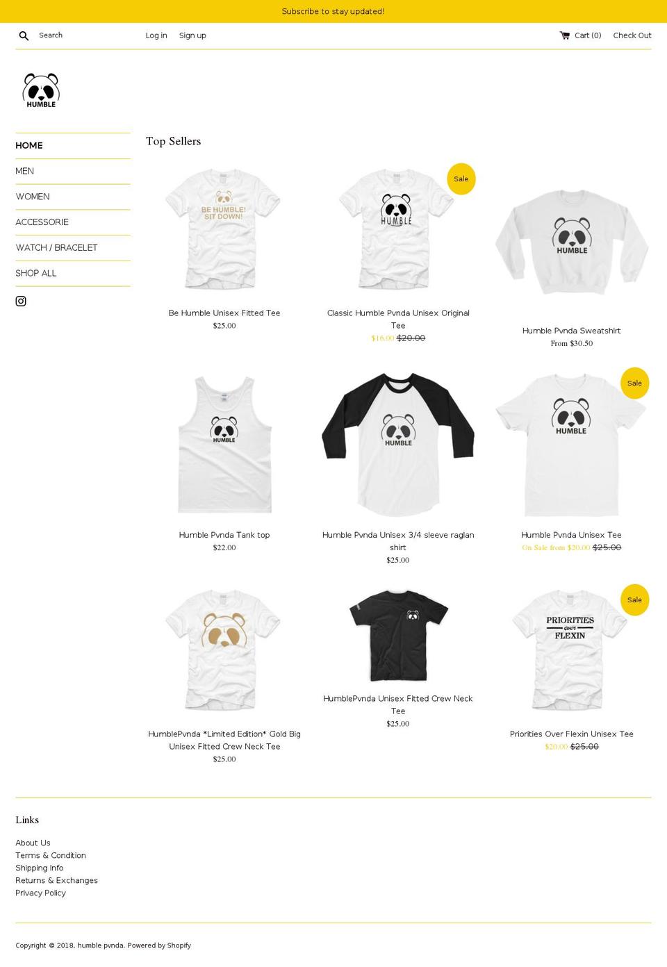 humblepvnda.com — Shopify storefront screenshot