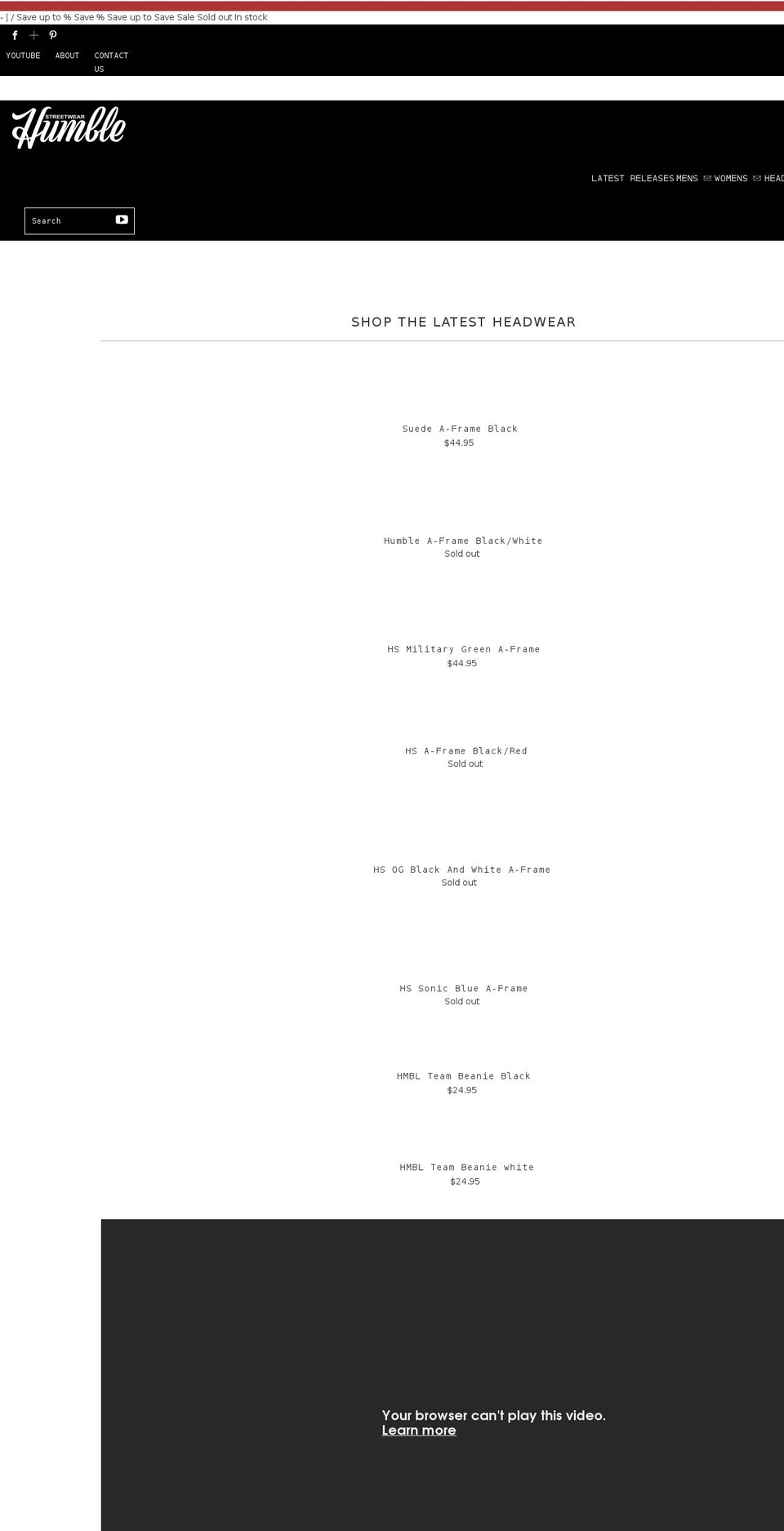 humblestreetwearco.com.au shopify website screenshot