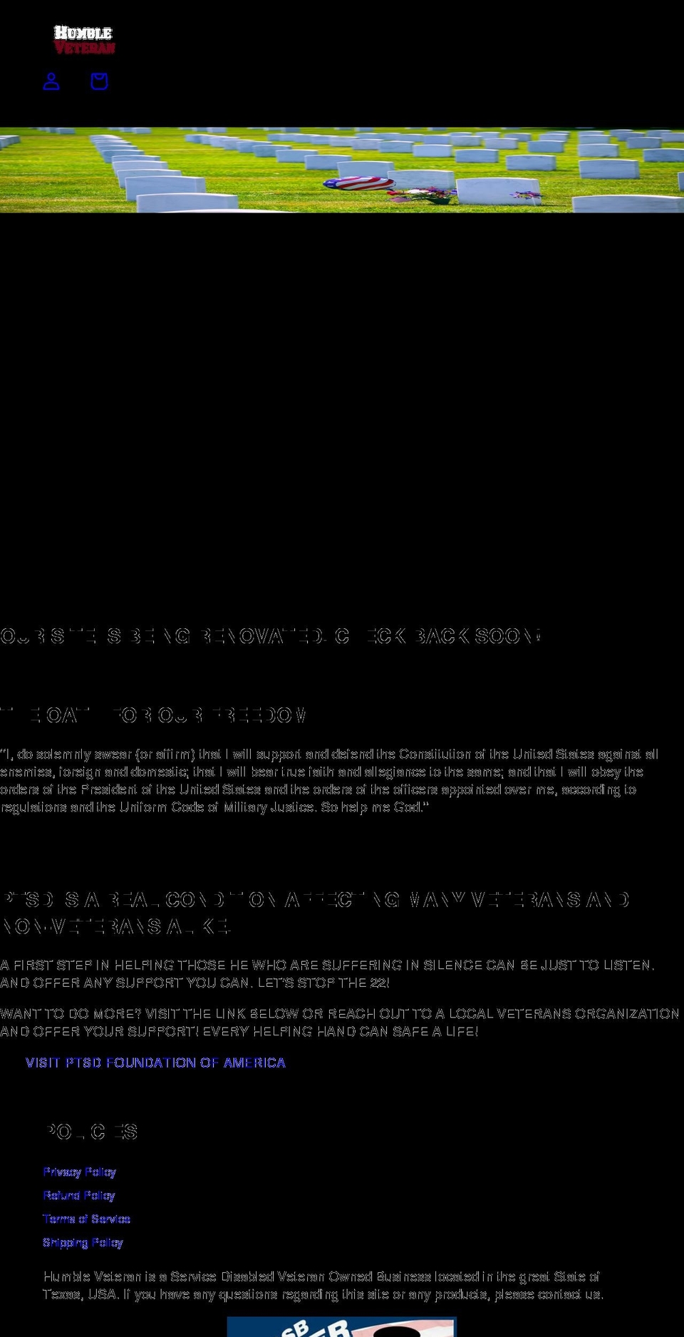 humbleveteran.com shopify website screenshot