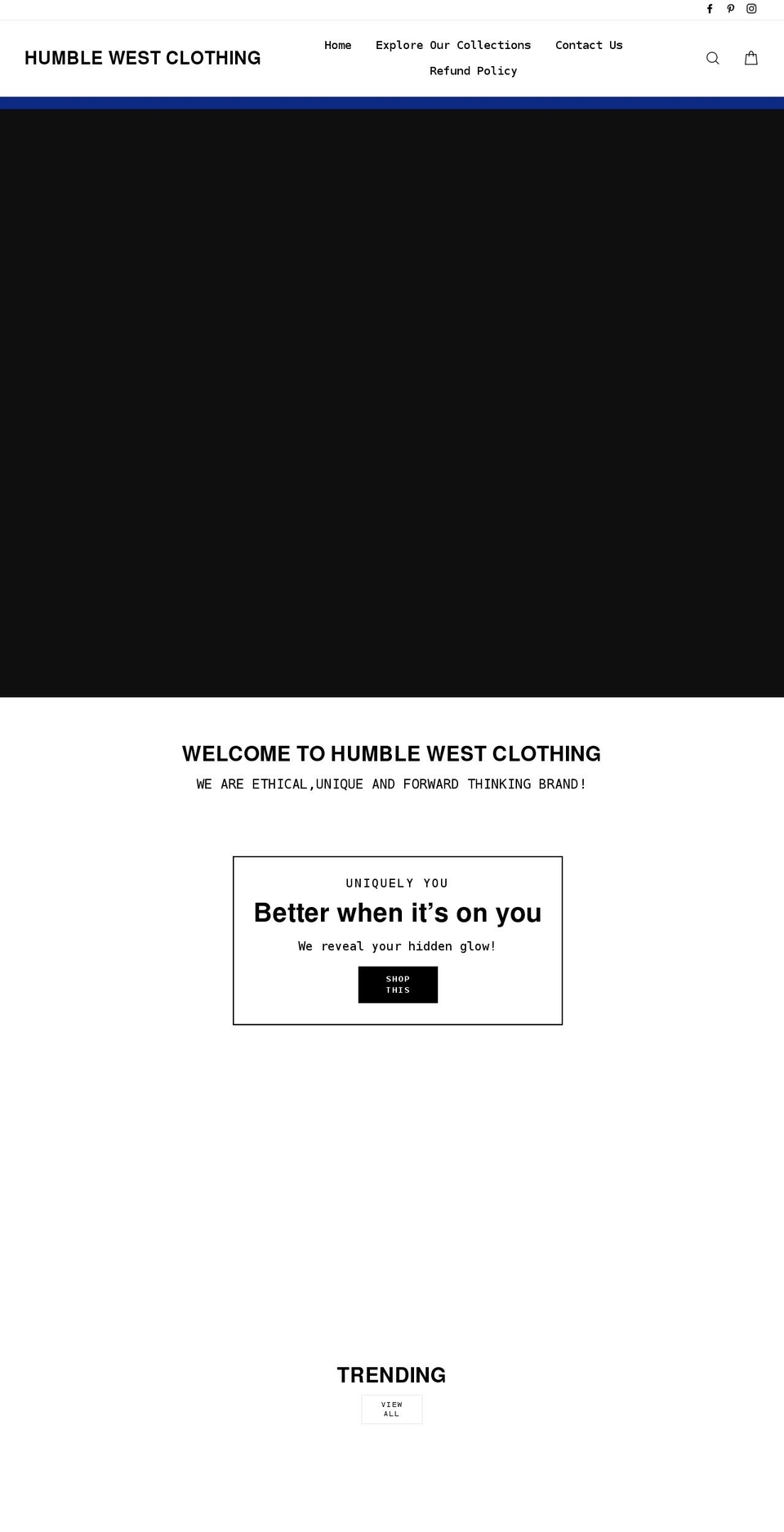 Impluse Shopify theme site example humblewestclothing.com