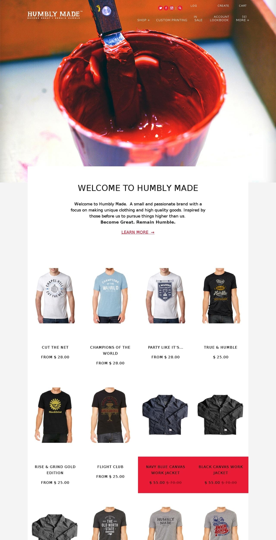 humblymade.com shopify website screenshot