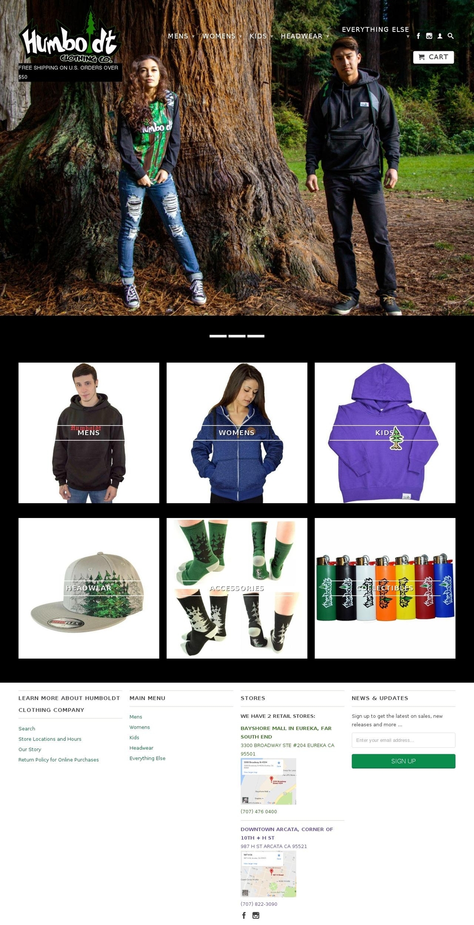 humboldtclothing.com shopify website screenshot