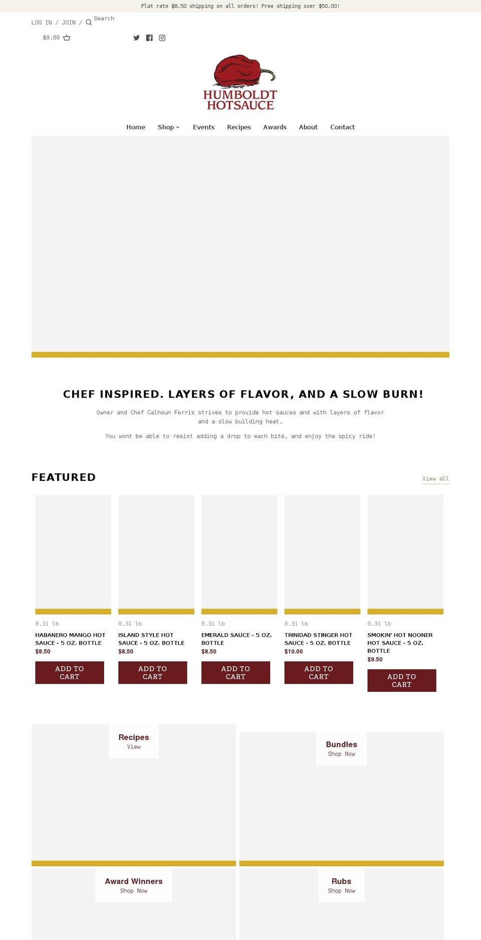 humboldthotsauce.com shopify website screenshot