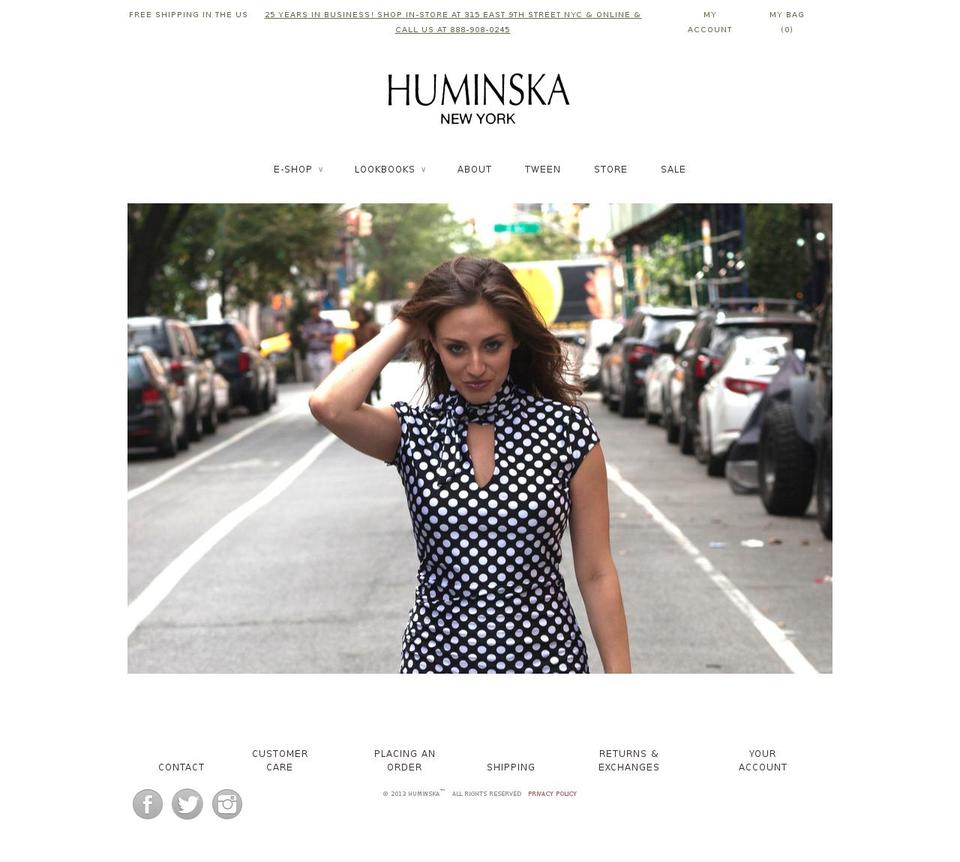 huminska.com shopify website screenshot