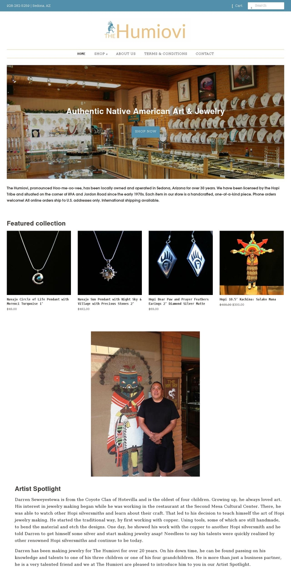 humiovisedona.com shopify website screenshot