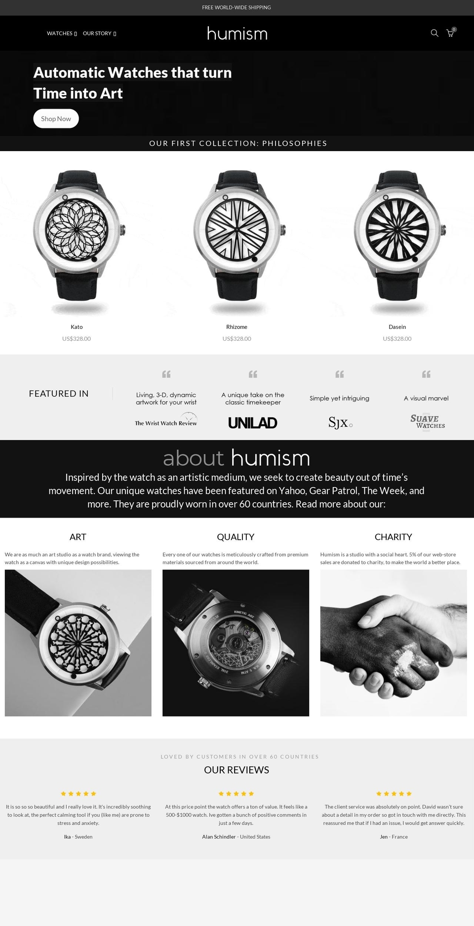 basel Shopify theme site example humism.com