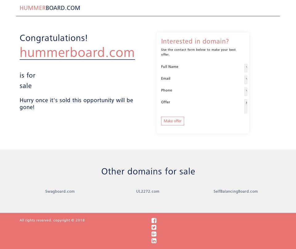 hummerboard.com shopify website screenshot