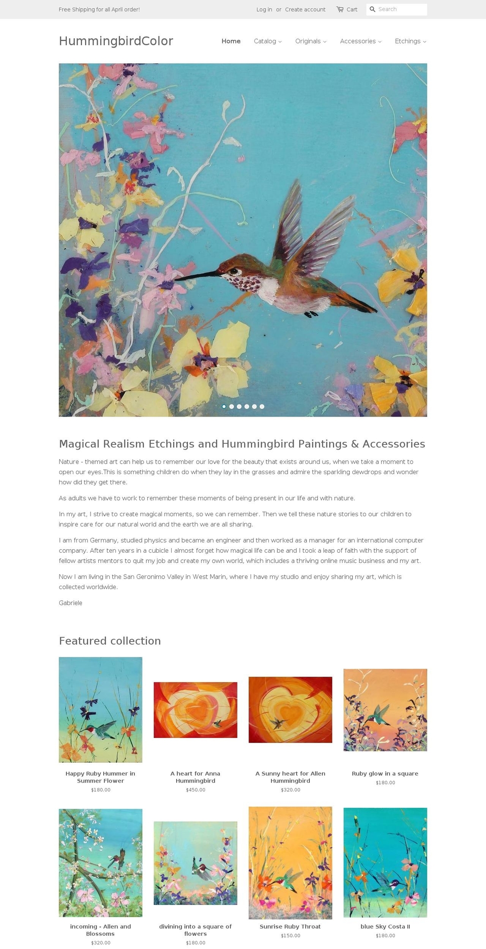 hummingbirdcolor.com shopify website screenshot