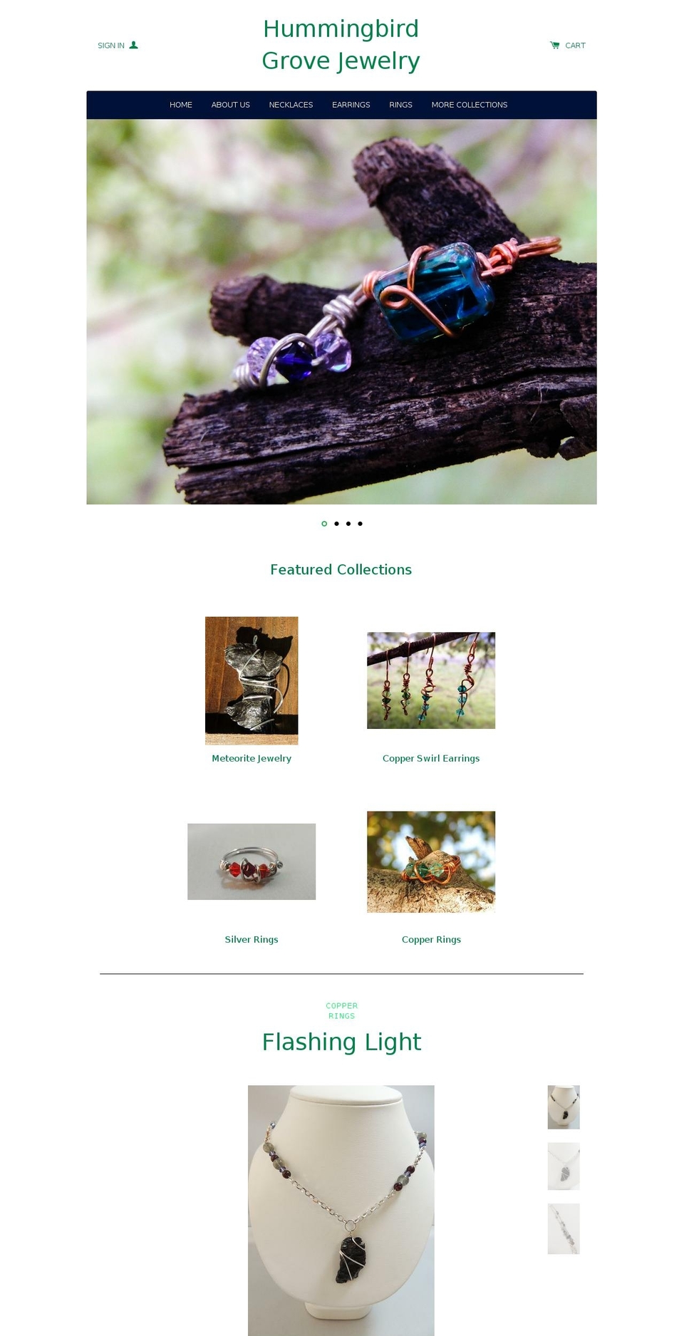 hummingbirdgrove.com shopify website screenshot