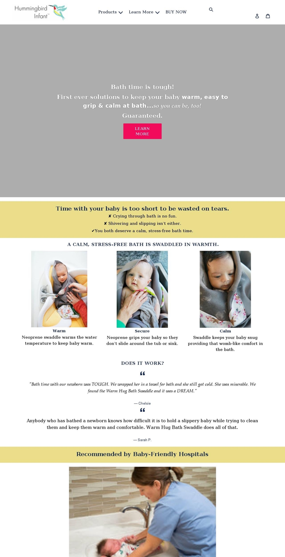hummingbirdinfant.com — Shopify storefront screenshot