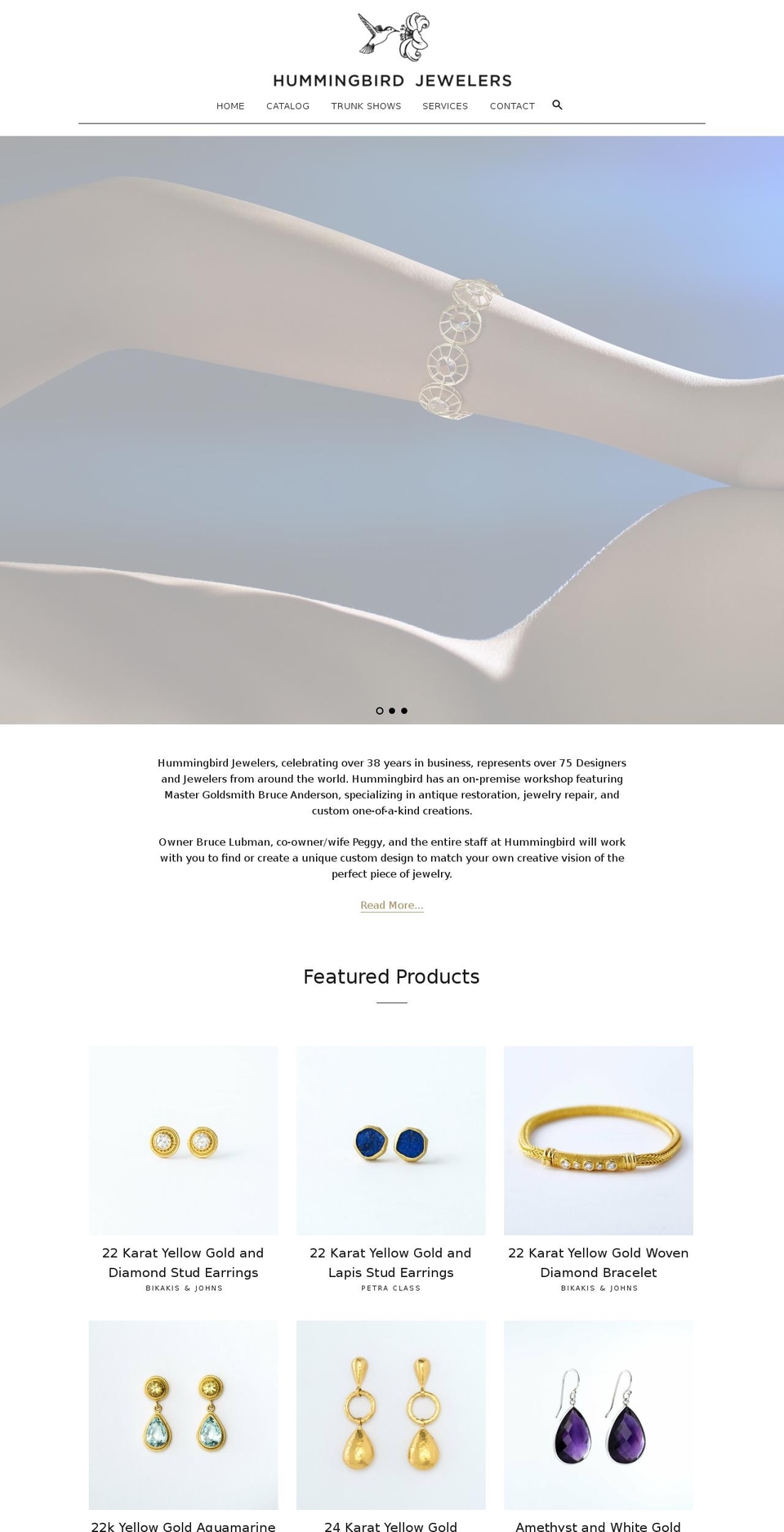 hummingbirdjewelers.com shopify website screenshot