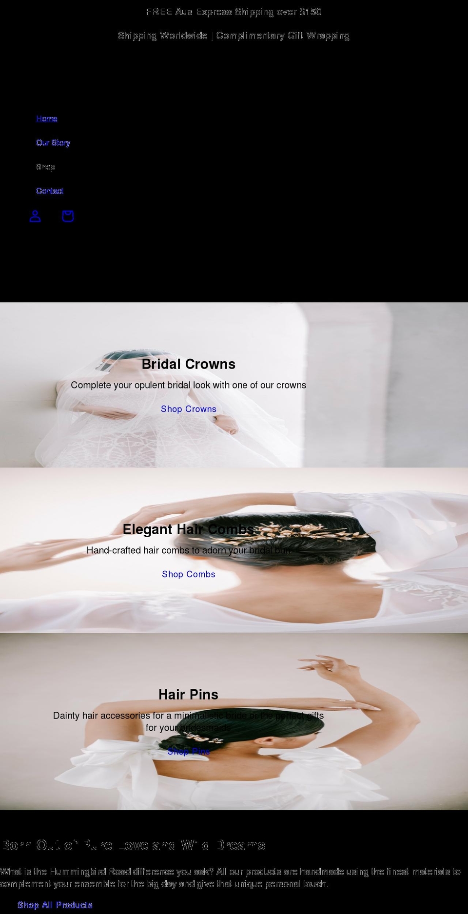 hummingbirdroad.com.au shopify website screenshot