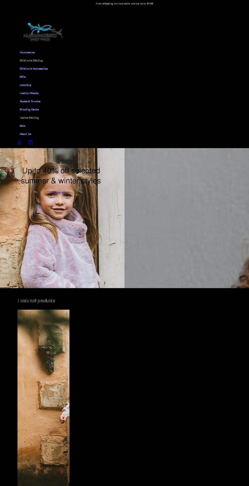 hummingbirdsweetthings.com.au shopify website screenshot
