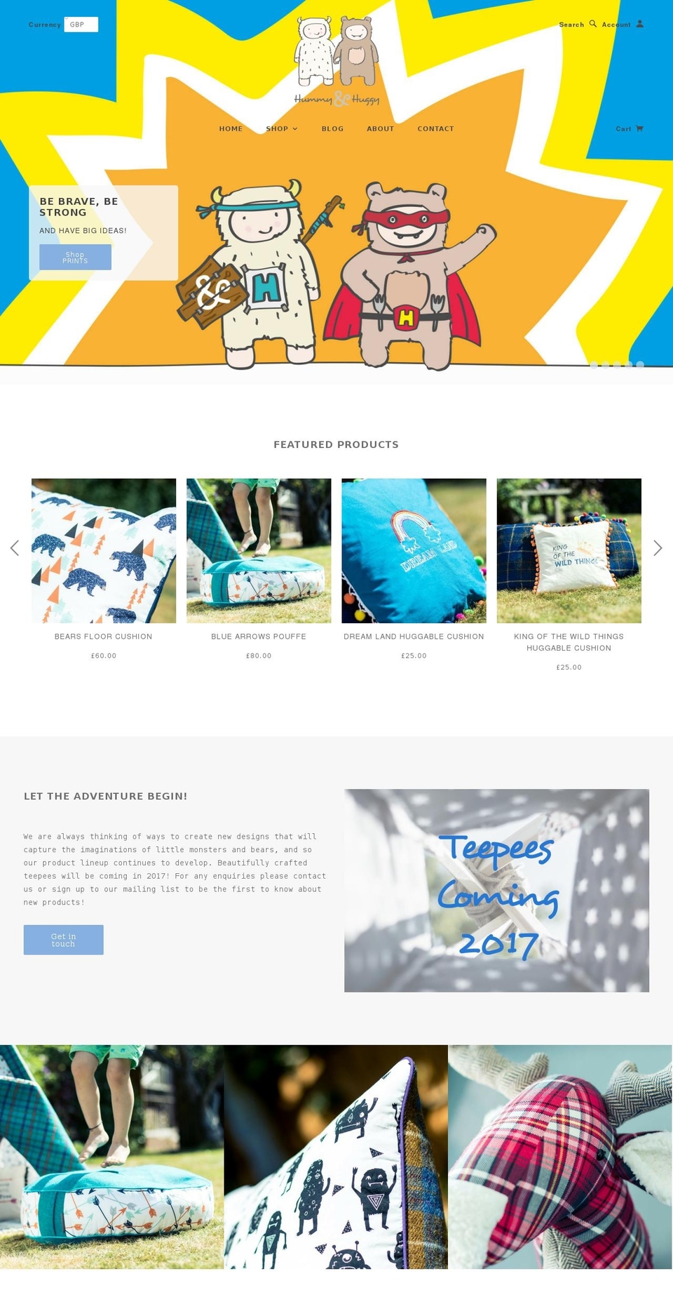 hummyandhuggy.com shopify website screenshot