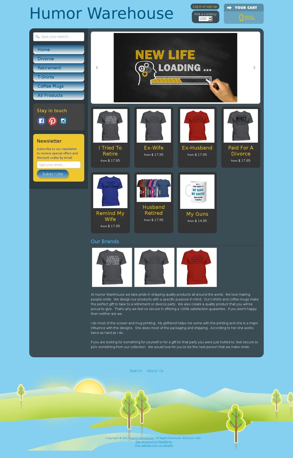 humorwarehouse.com shopify website screenshot