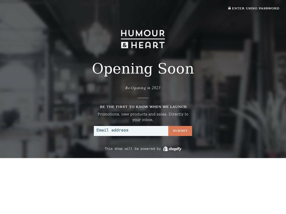 humourandheart.com shopify website screenshot