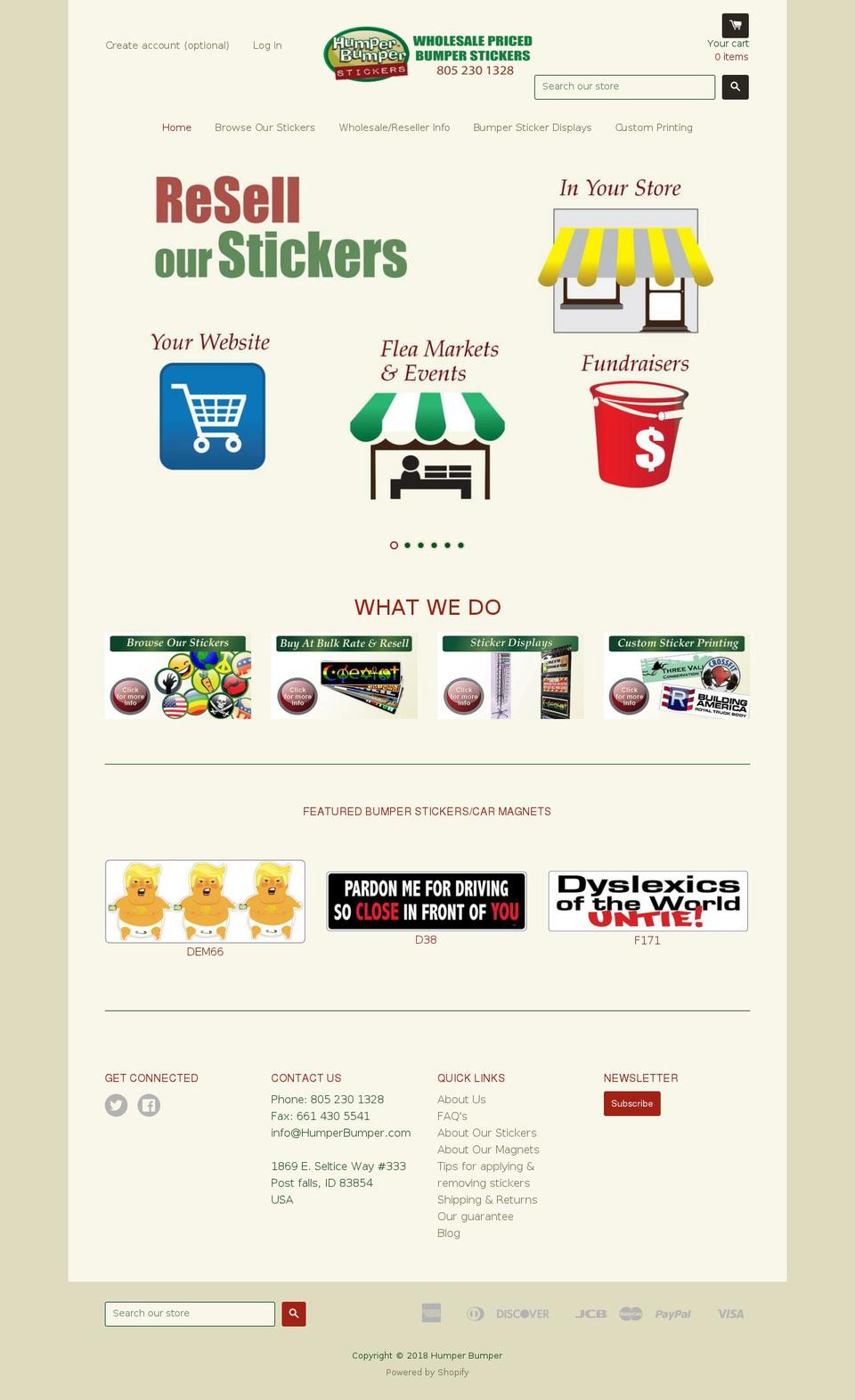 humperbumper.us shopify website screenshot