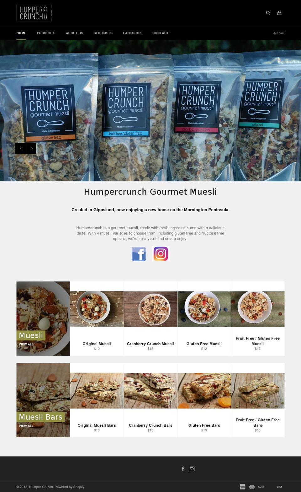 humpercrunch.com.au shopify website screenshot
