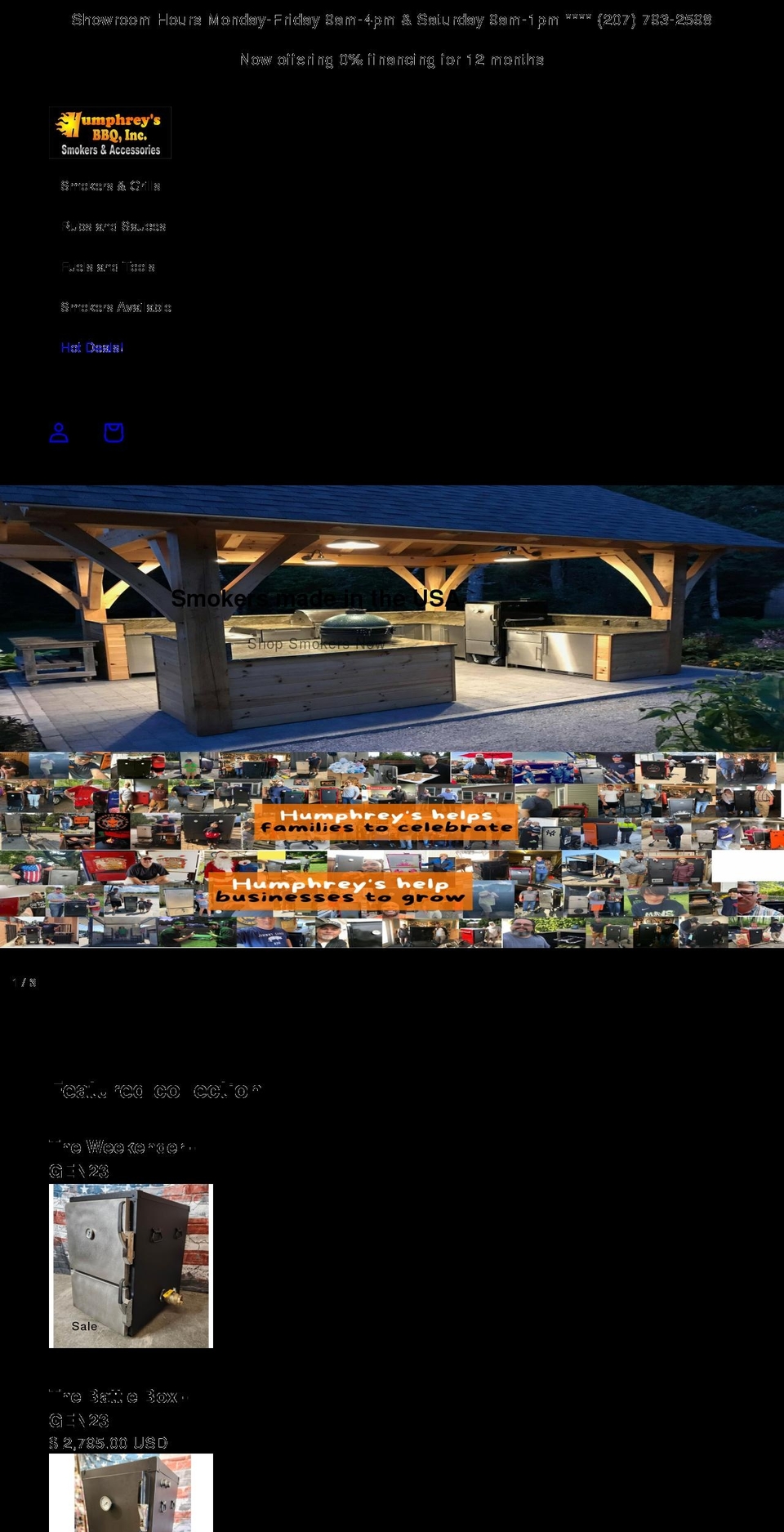 humphreysbbq.myshopify.com shopify website screenshot