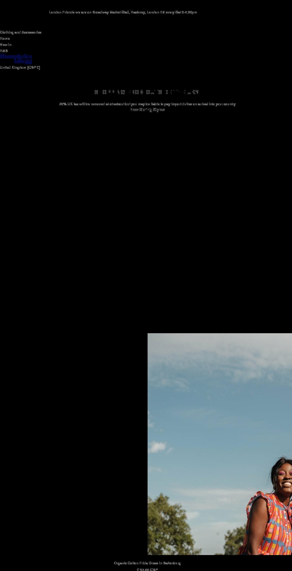 humphriesandbegg.co.uk shopify website screenshot