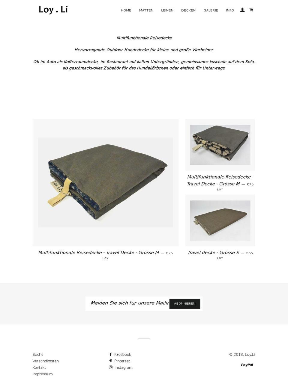 hunde-decken.com shopify website screenshot