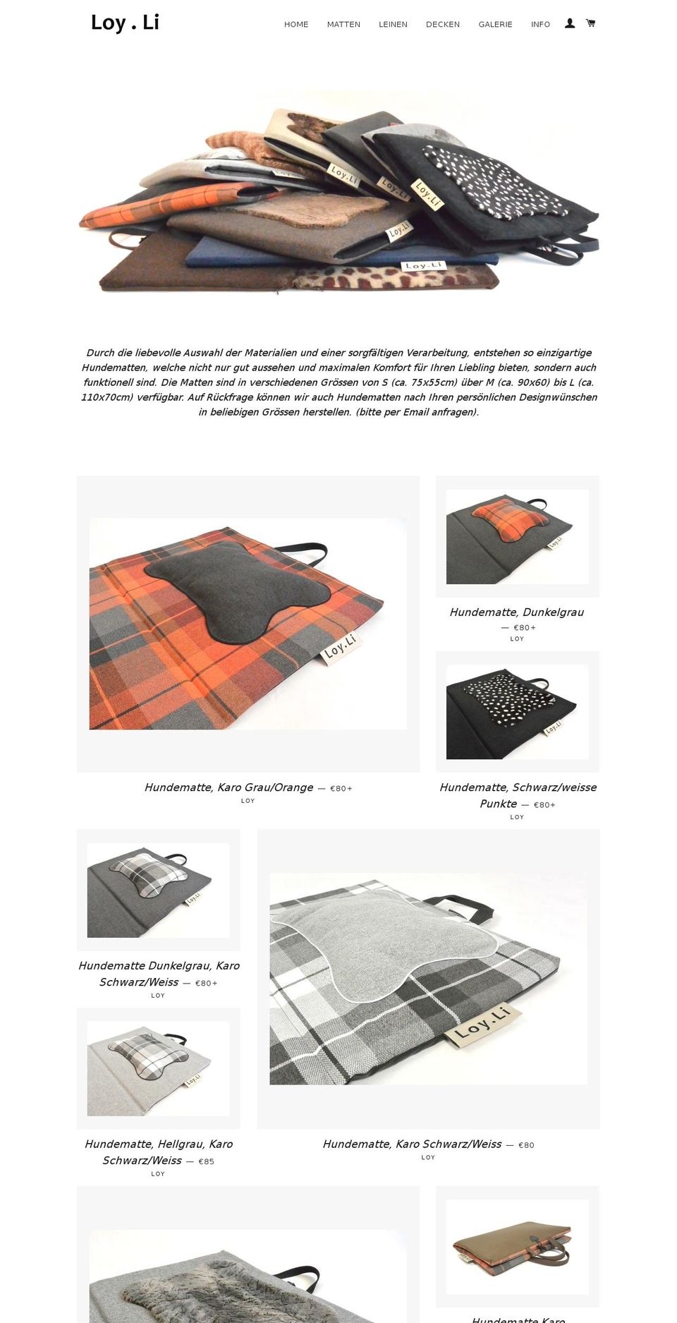 hunde-matten.com — Shopify storefront screenshot
