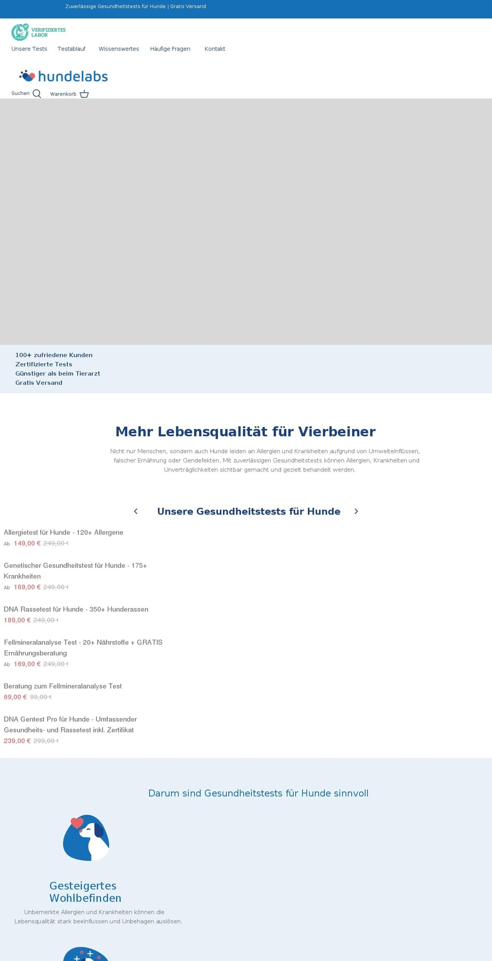 hundelabs.de shopify website screenshot