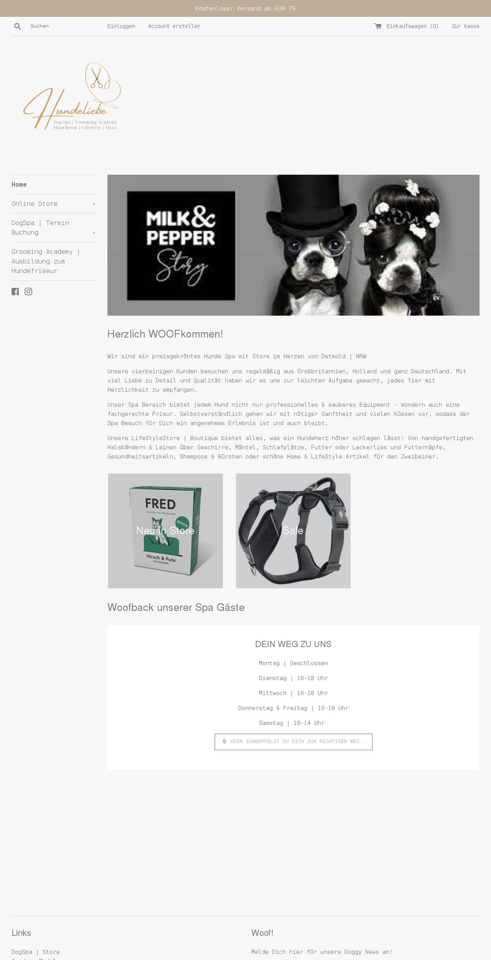 hundeliebe.org shopify website screenshot