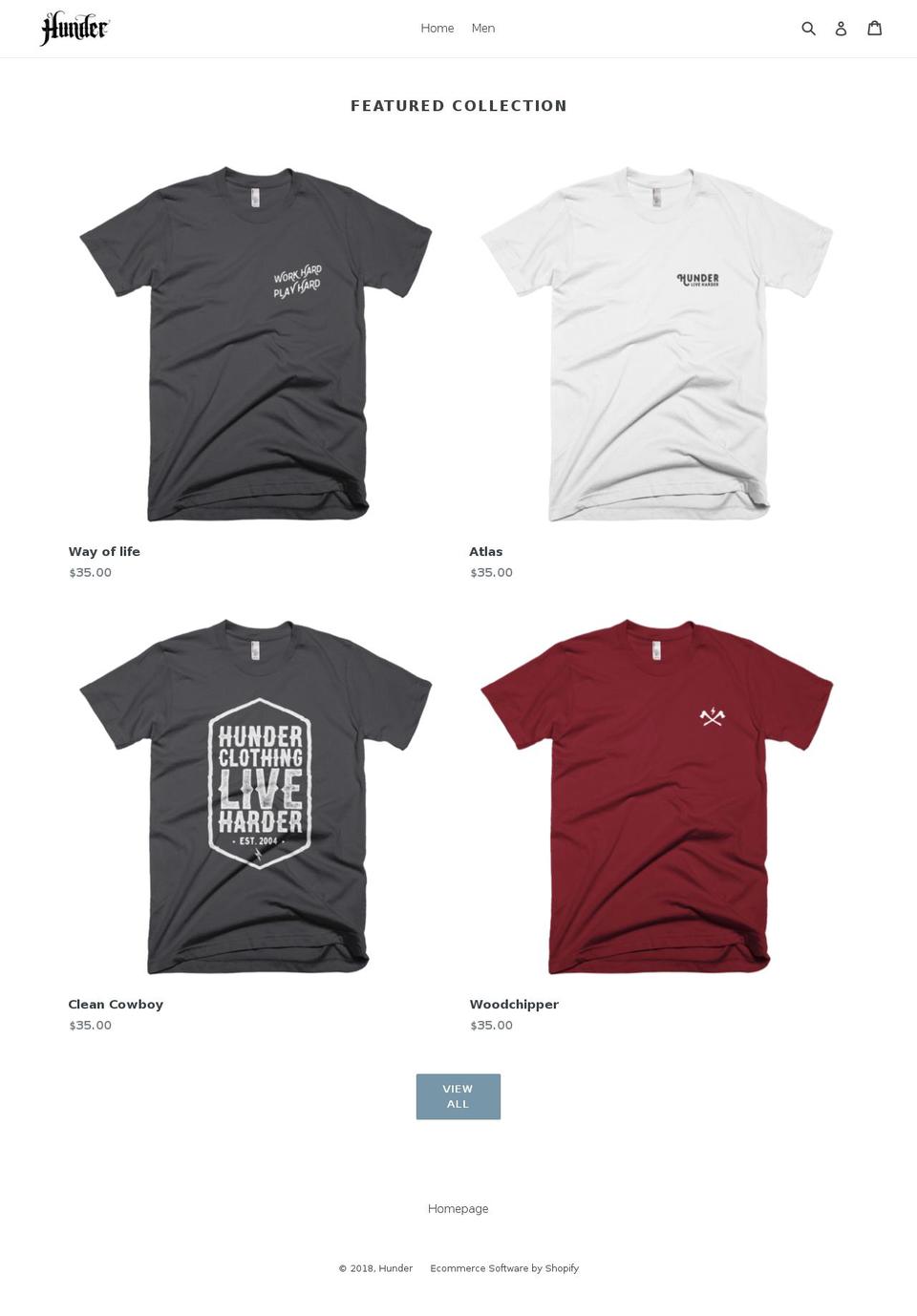 hunder.ca shopify website screenshot
