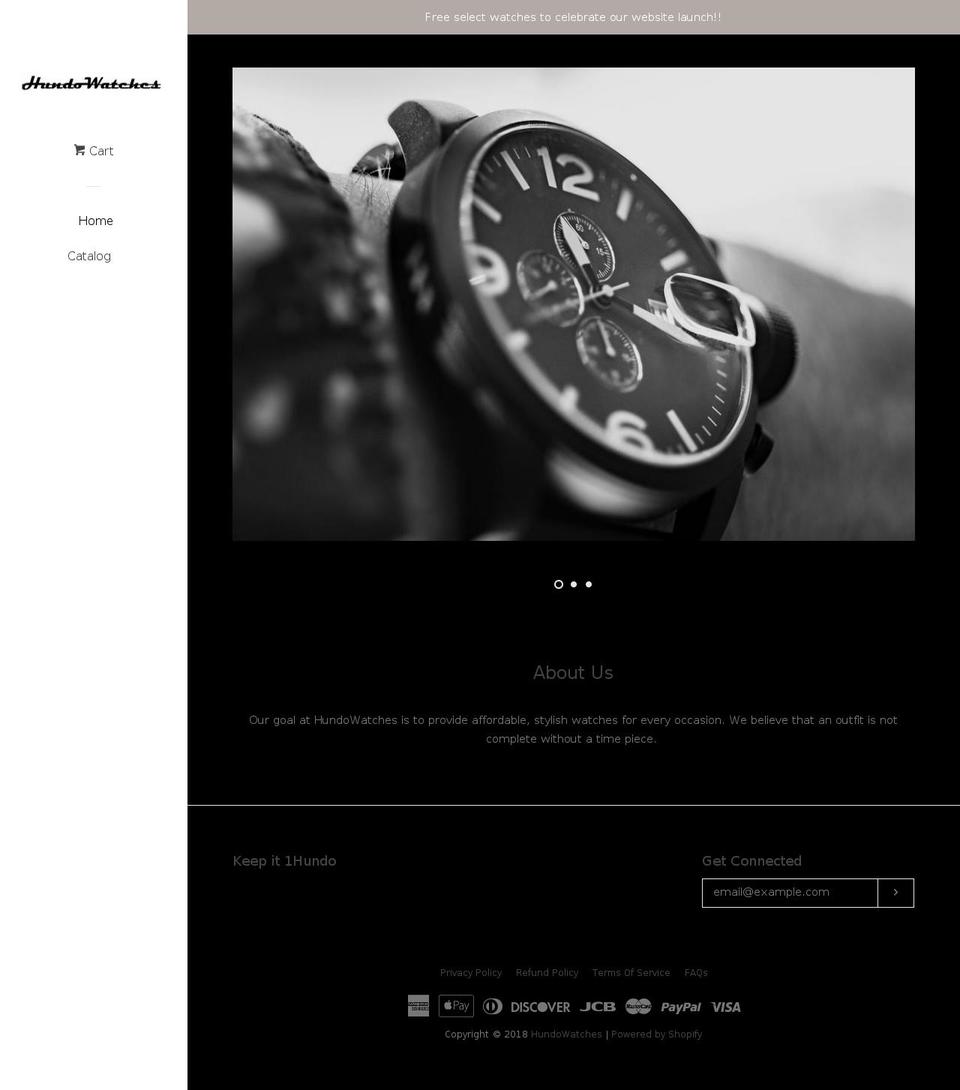 hundowatches.com — Shopify storefront screenshot