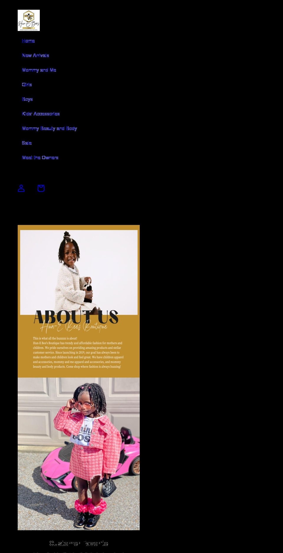 hunebeesboutique.com shopify website screenshot