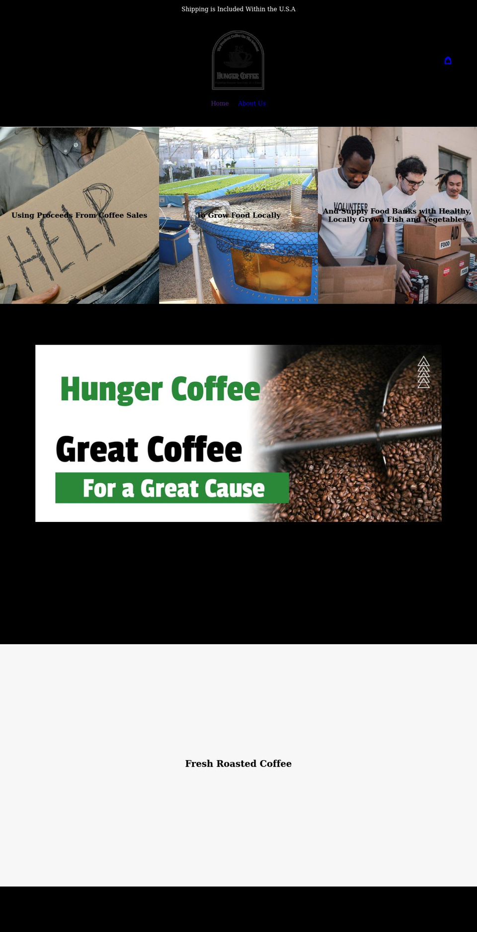 hungercoffee.com shopify website screenshot
