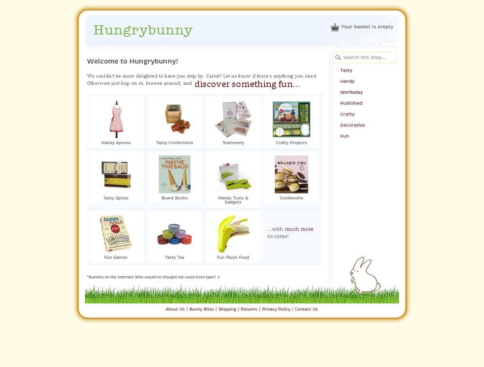 hungrybunny.org shopify website screenshot