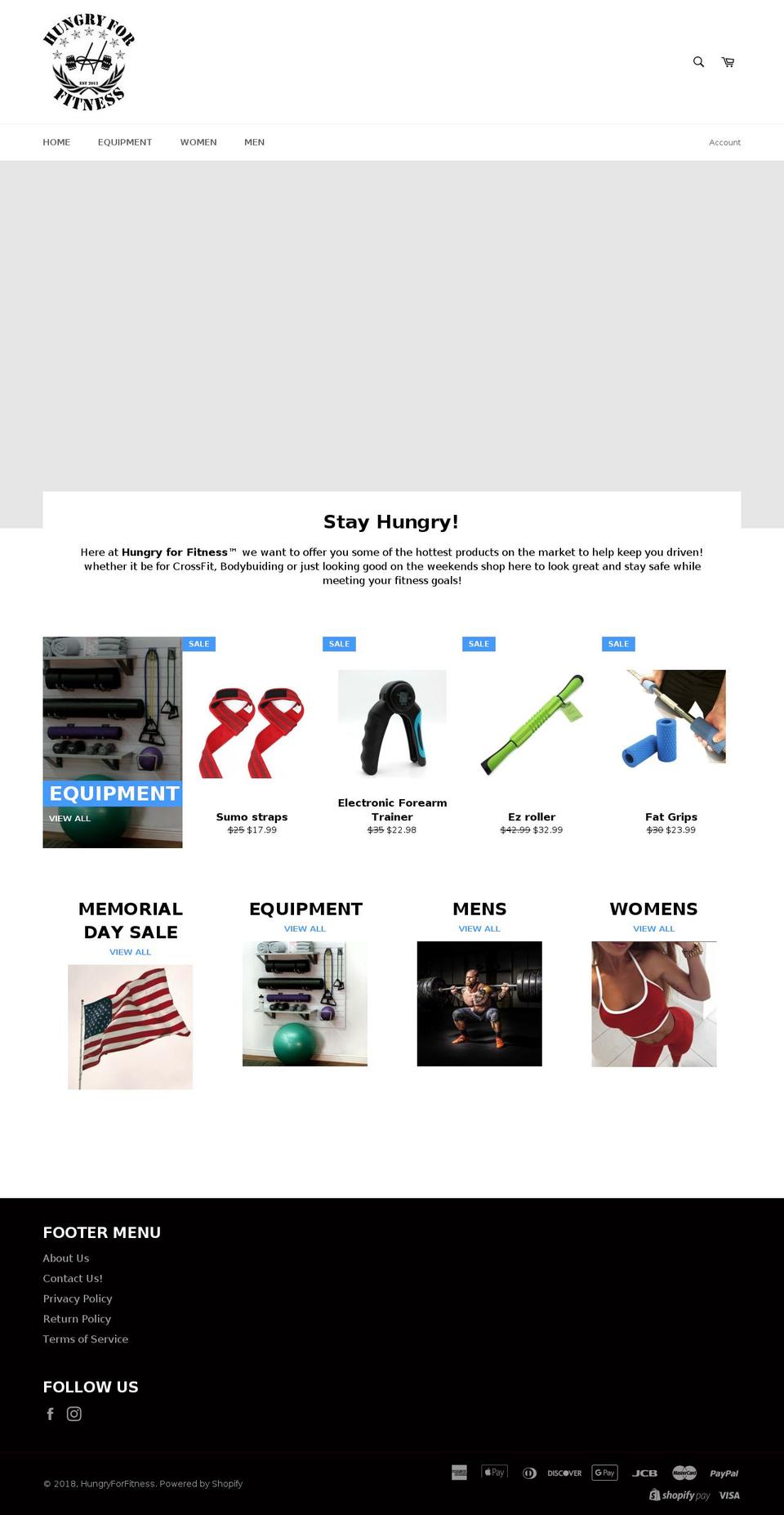 hungryforfitness.com — Shopify storefront screenshot
