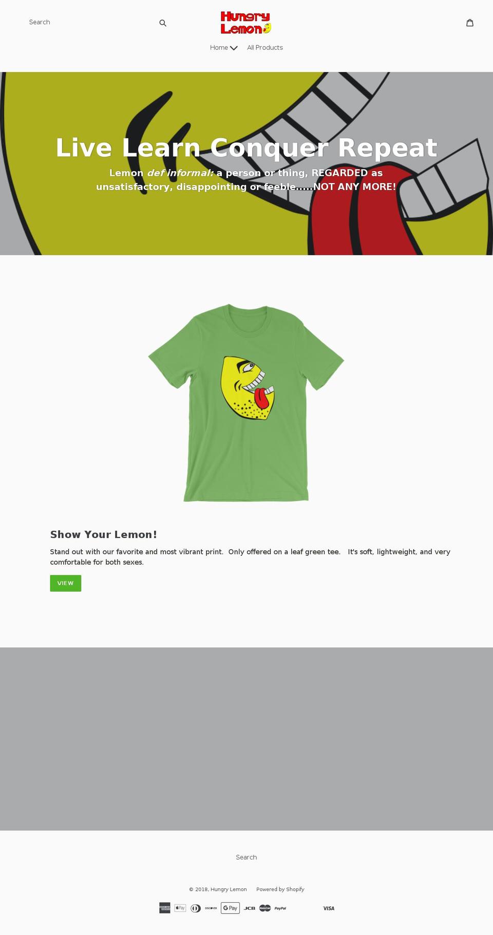 hungrylemon.net shopify website screenshot