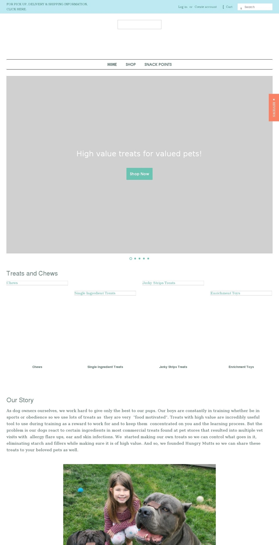 hungrymutts.ca shopify website screenshot