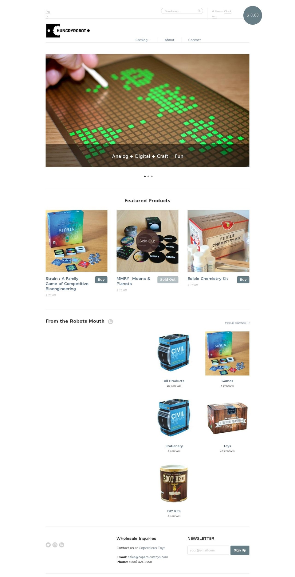 hungryrobot.com shopify website screenshot