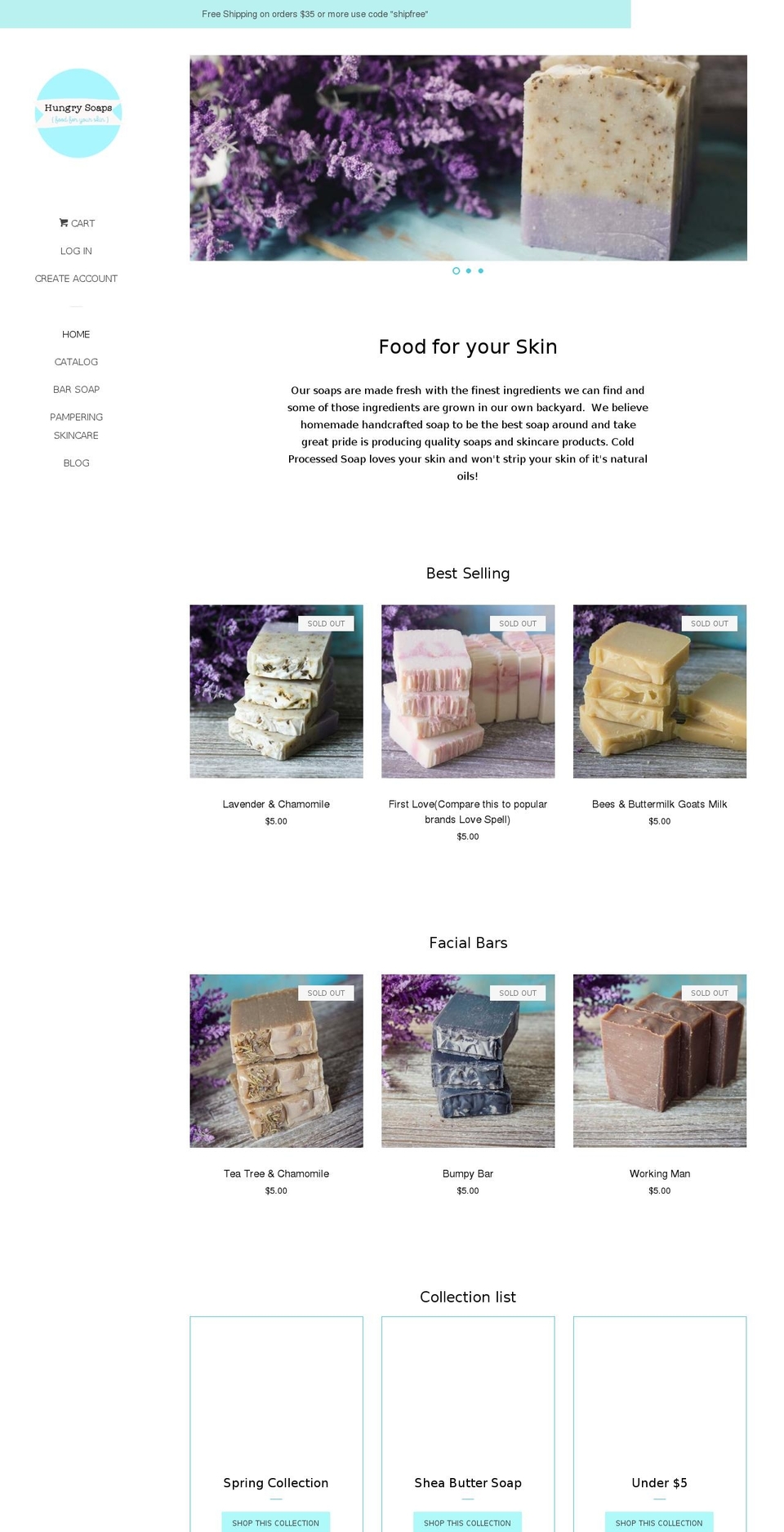 hungrysoaps.com — Shopify storefront screenshot