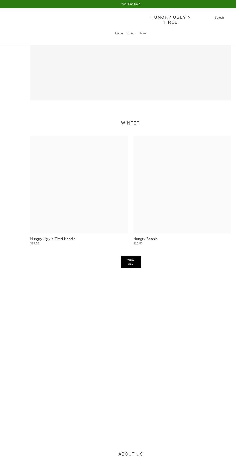 hungryuglyntired.com shopify website screenshot