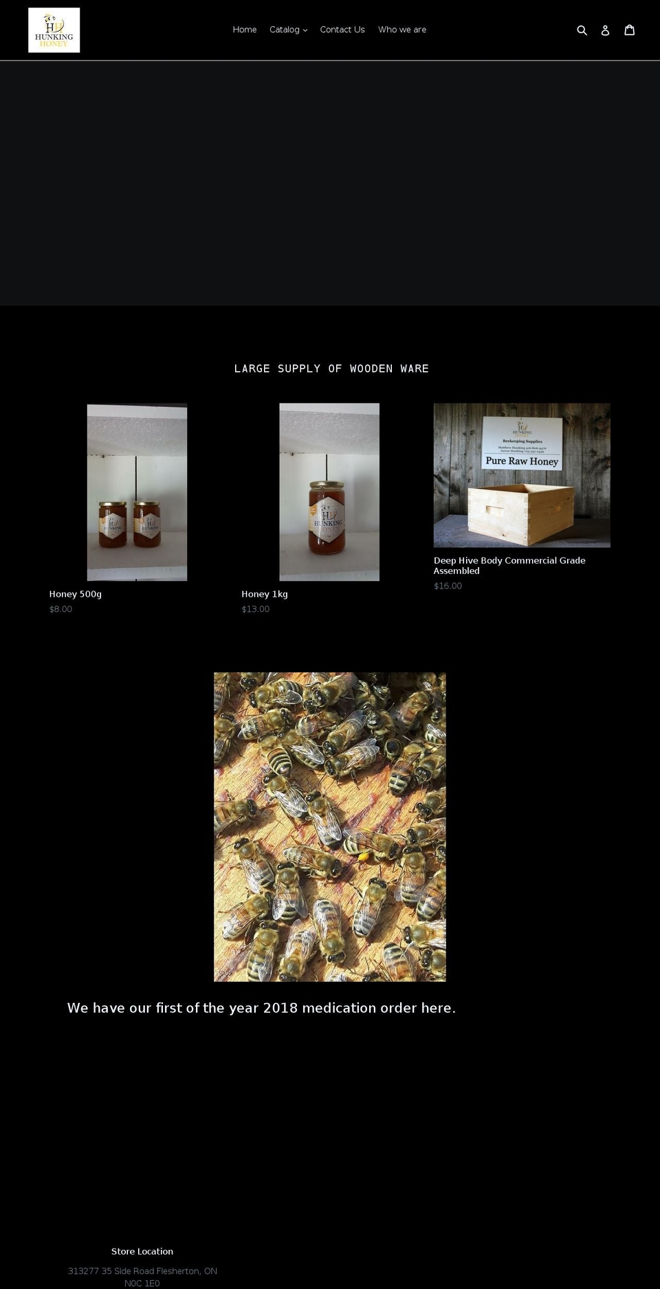 hunkinghoney.com — Shopify storefront screenshot