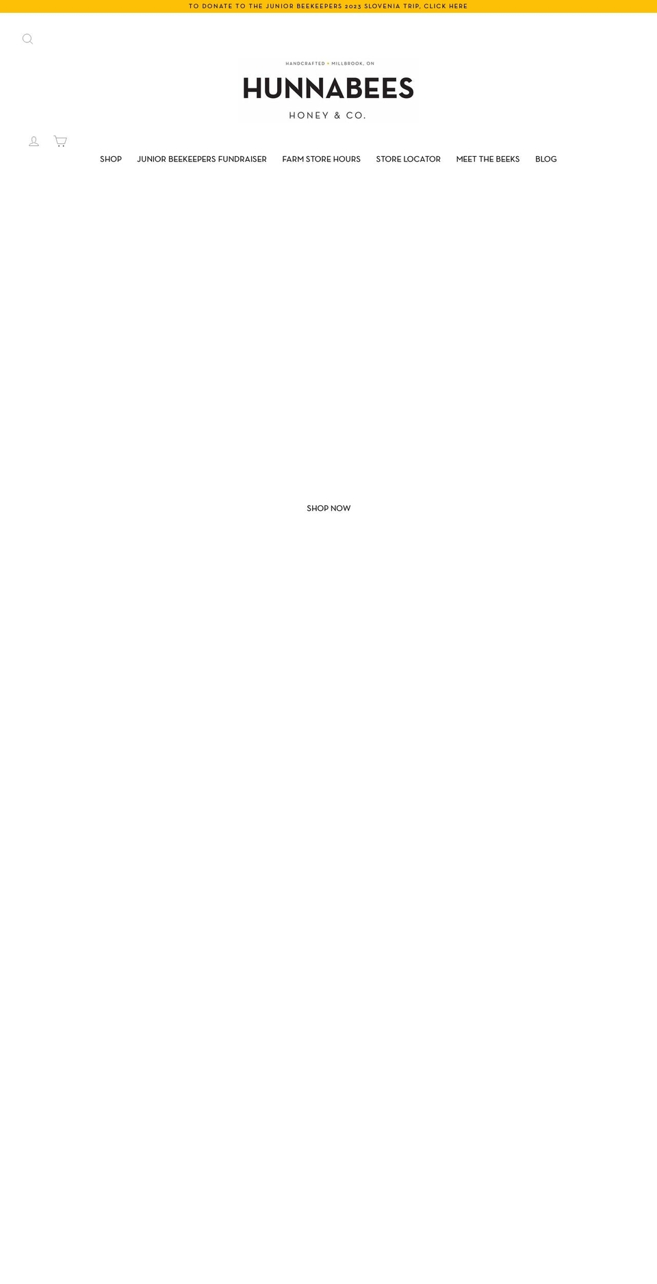 hunnabees.com — Shopify storefront screenshot