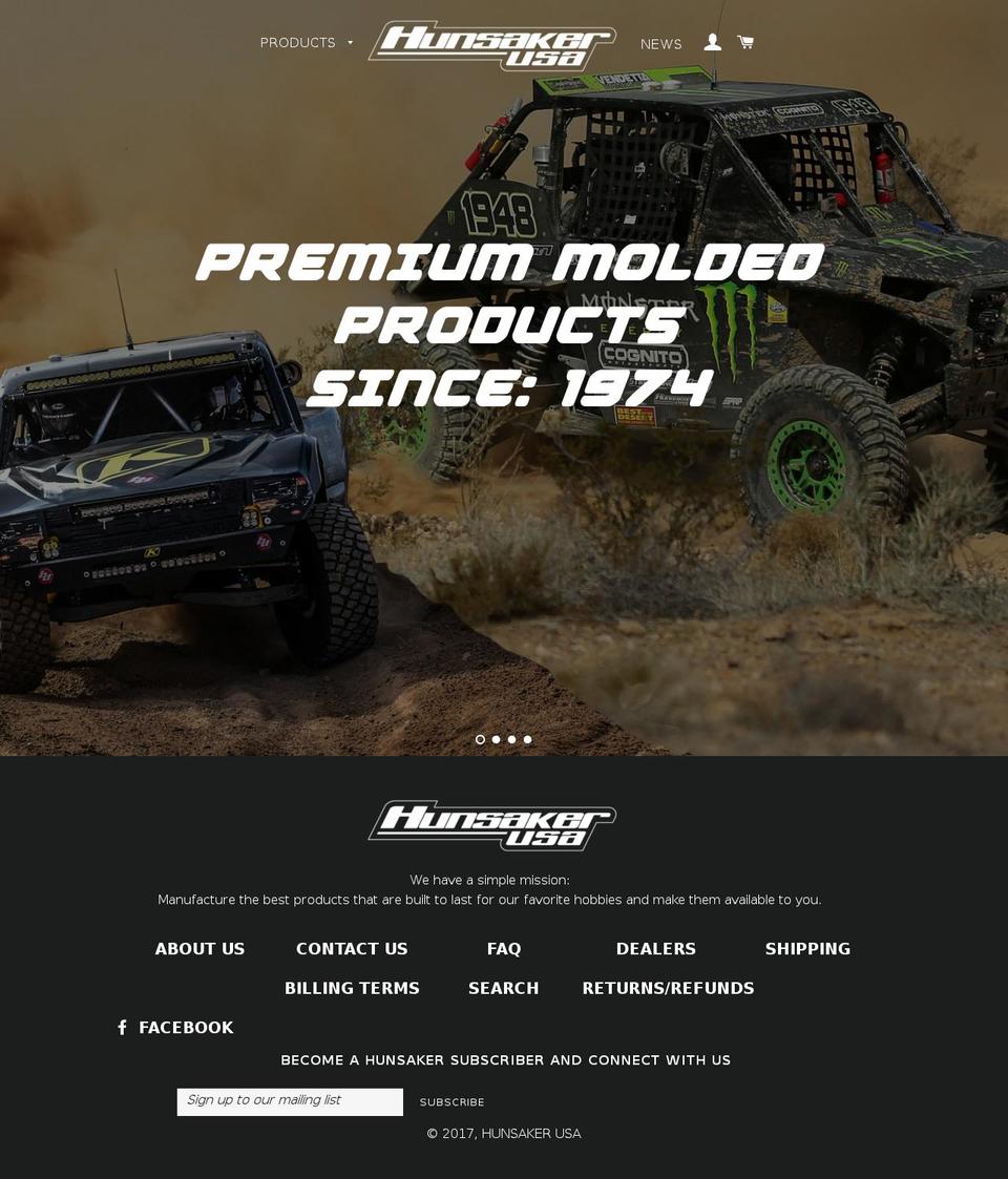 hunsakerusa.com shopify website screenshot