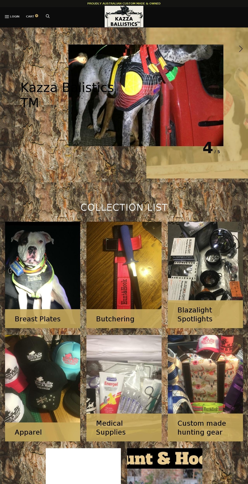 huntandhookgear.com — Shopify storefront screenshot