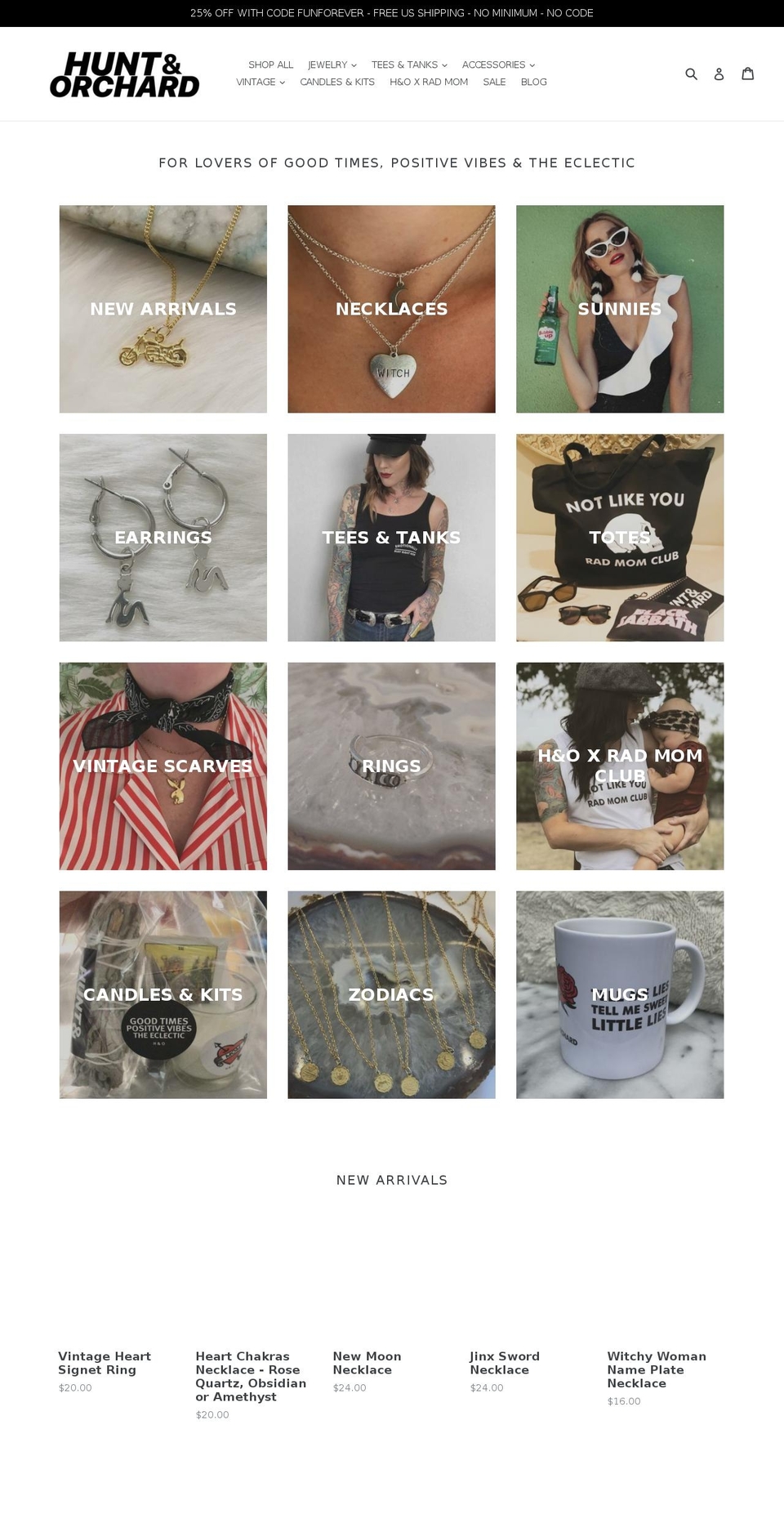 huntandorchard.com shopify website screenshot