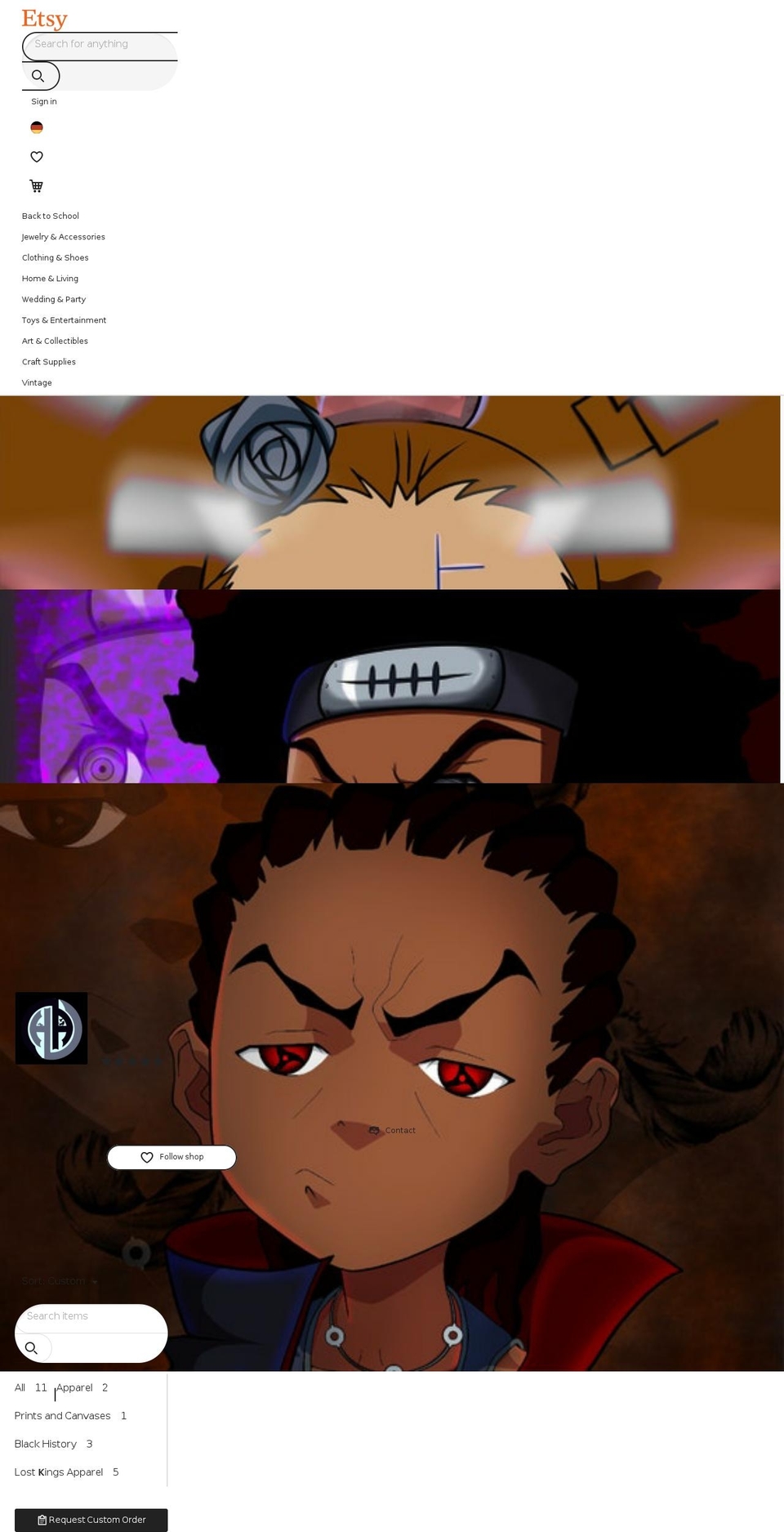 huntartstudios.com shopify website screenshot