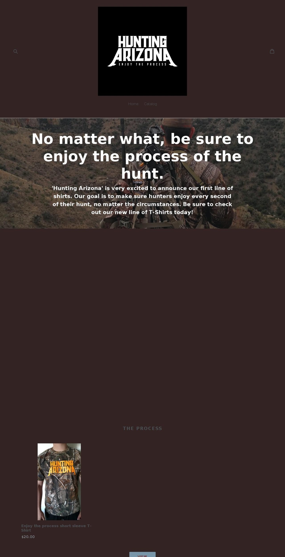 huntazenjoytheprocess.com — Shopify storefront screenshot