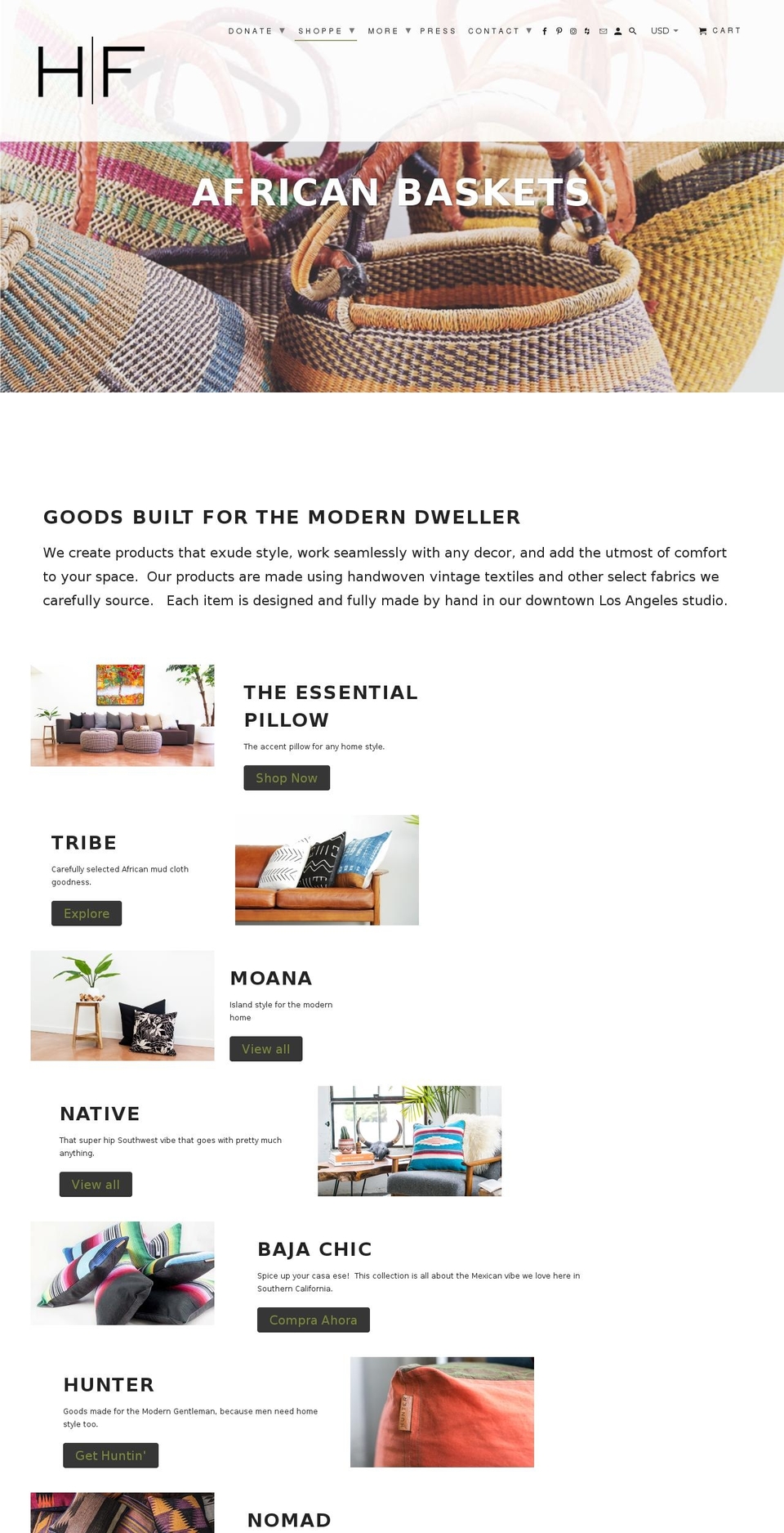 huntedfox.com — Shopify storefront screenshot